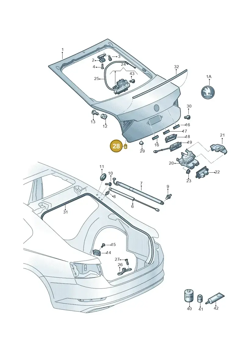 6U0827525 — Skoda Superb Combi (2015-2024) diagram 851827010, position 28