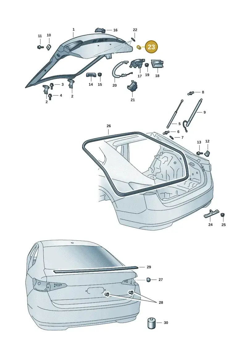 6U0827525 — Skoda Superb Combi (2023-2024) diagram 3p0827000, position 23
