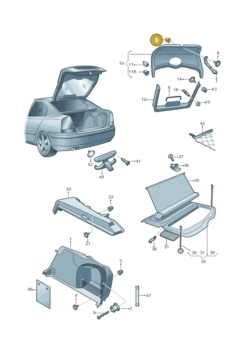 6U0868563A — Skoda Octavia ambiente (2008-2013) diagram 419867800, position 9