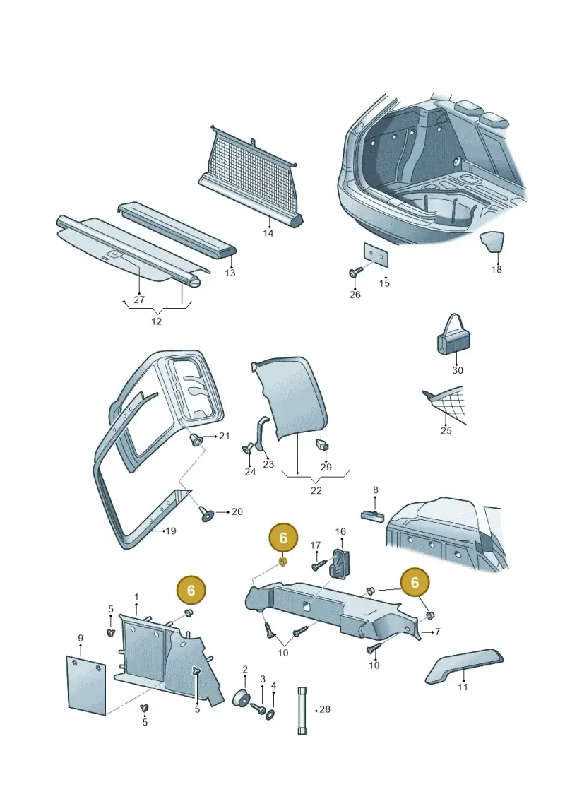 6U0868563A — Skoda Octavia ambiente (2008-2013) diagram 419867850, position 6