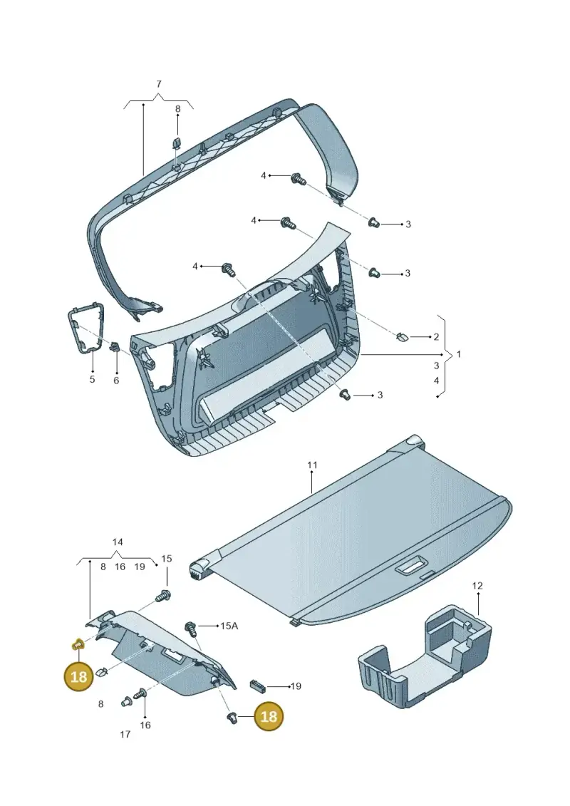 6U0868563A — SEAT Altea XL (2013-) diagram 498867950, position 18