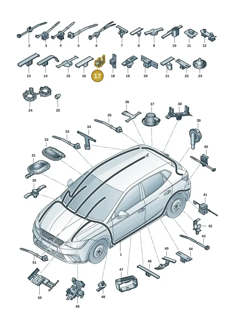 6X0971845B — SEAT Arona FR (2017-) diagram 835971081, position 17