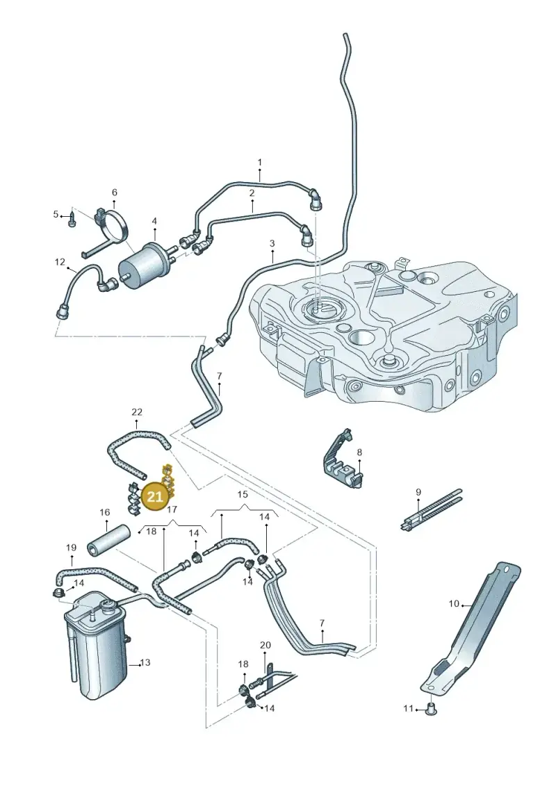 702820755B — Audi TTS Coupe 2.0 (2010-2014) diagram 609201300, position 21
