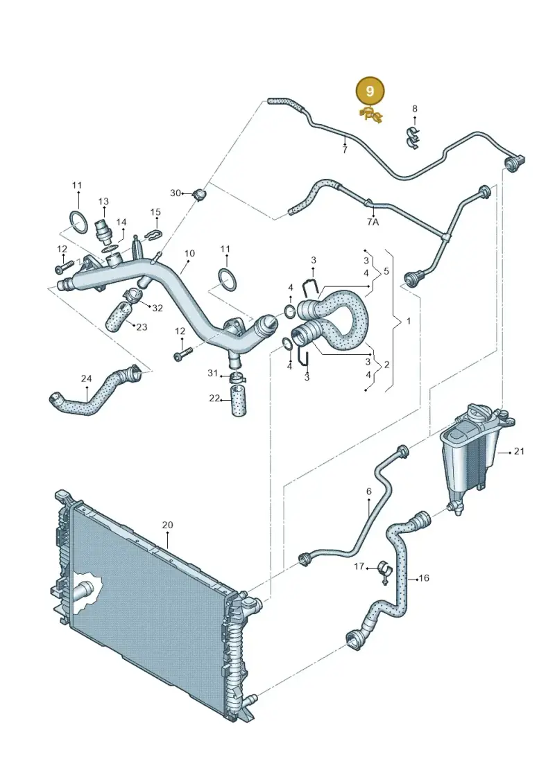 702820755B — Audi A5 Cabrio 2.0 (2008-2012) diagram 620121500, position 9