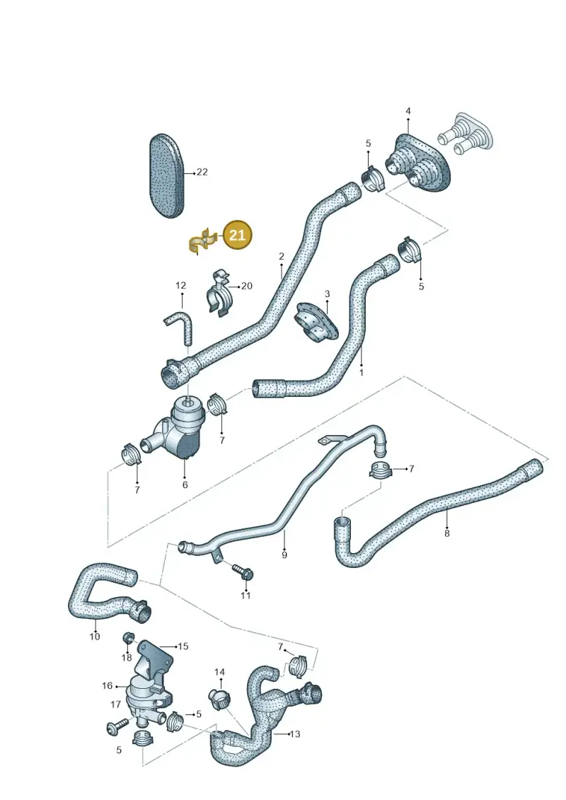 702820755B — Audi Q5 qu. 2.0 TDI (2008-2012) diagram 620819500, position 21