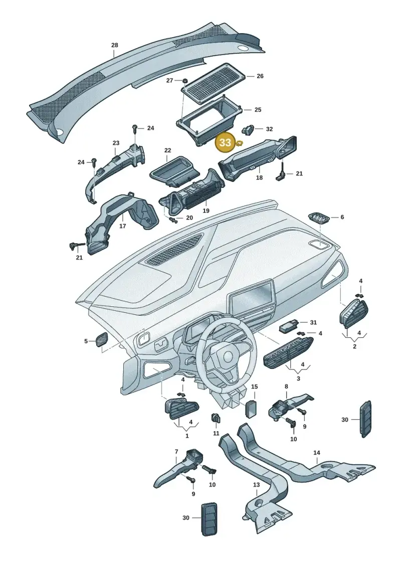 7L0907323 — SEAT EBoost CUPRA (2021-) diagram 10a819300, position 33