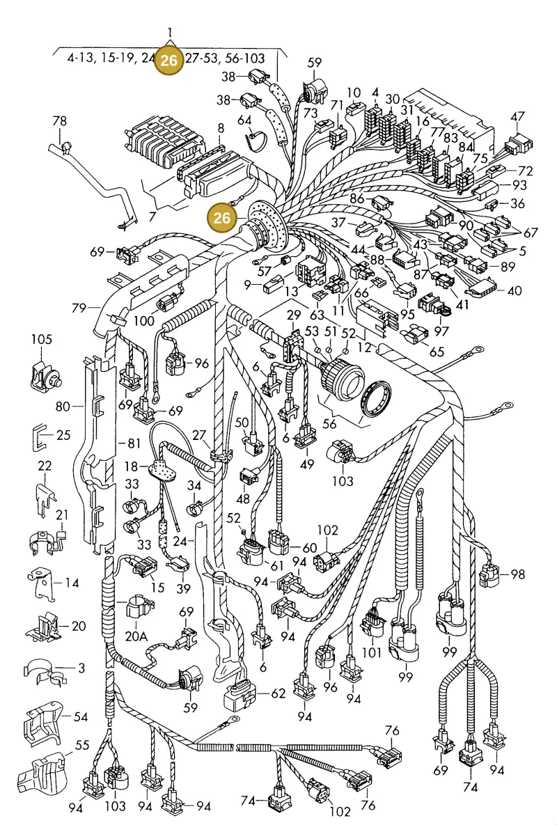 7M0971840C — SEAT ALHAMBRA (1996-2000) diagram 162971500, position 26