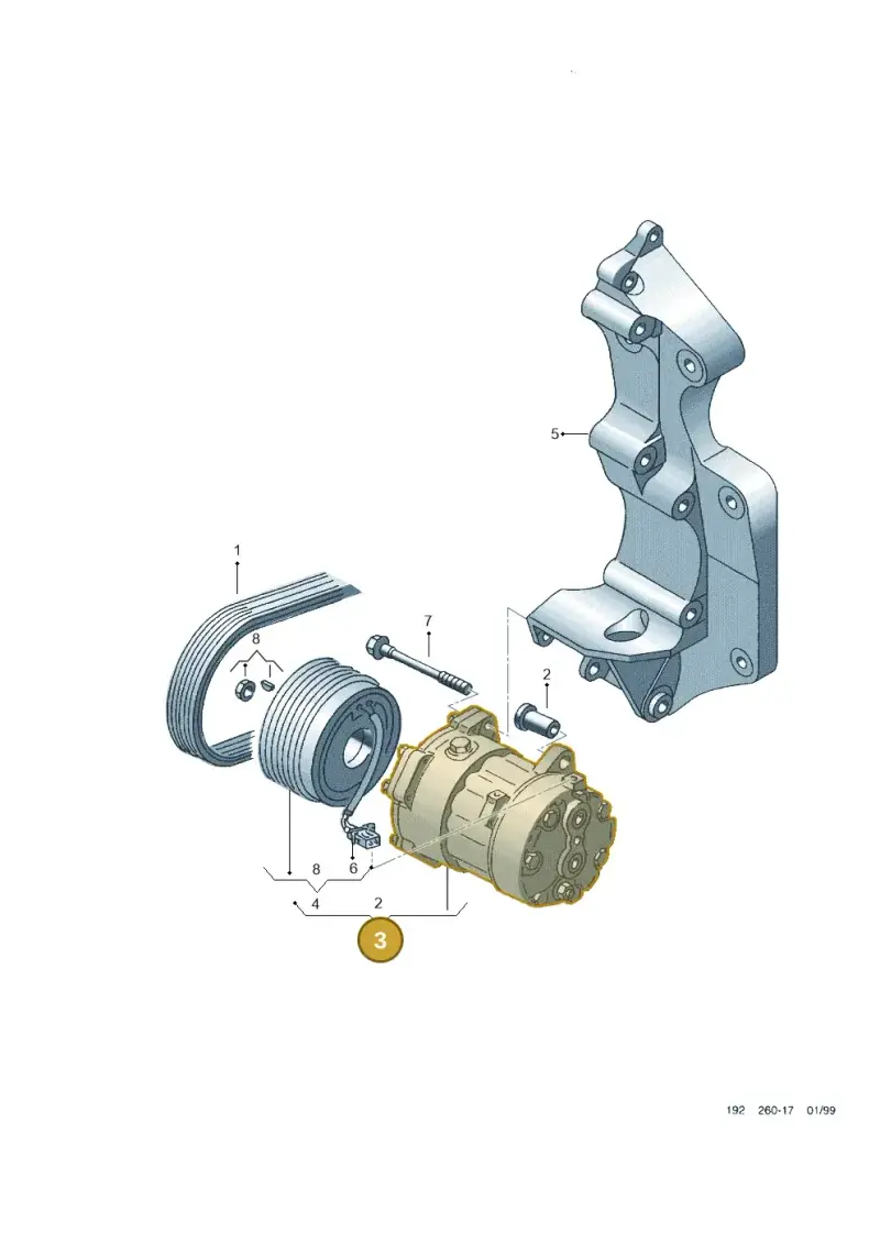 7M3820803B — SEAT Alhambra (2006-2010) diagram 192260170, position 3