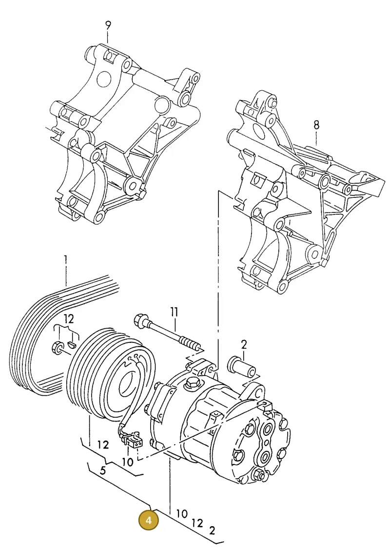 7M3820803BX — SEAT ALHAMBRA (1996-2000) diagram 162260160, position 4