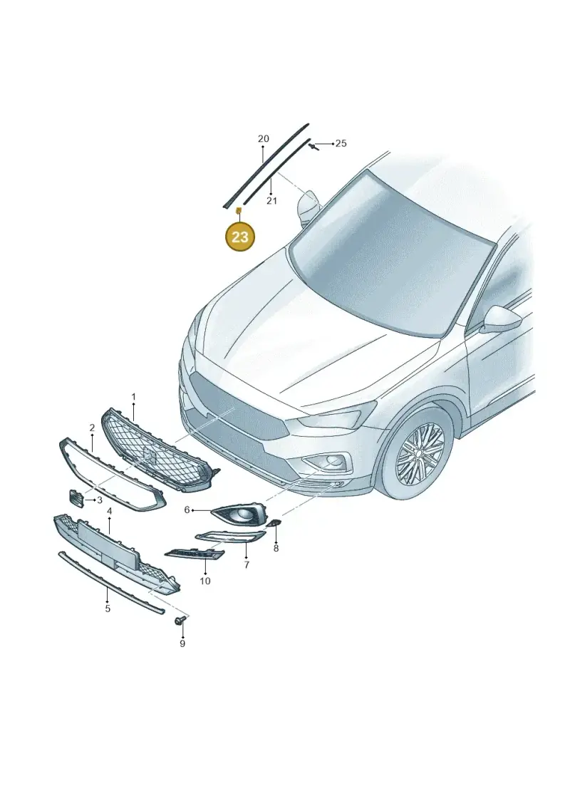 7P6853910A — SEAT Tarraco FR (2018-2024) diagram 591853000, position 23