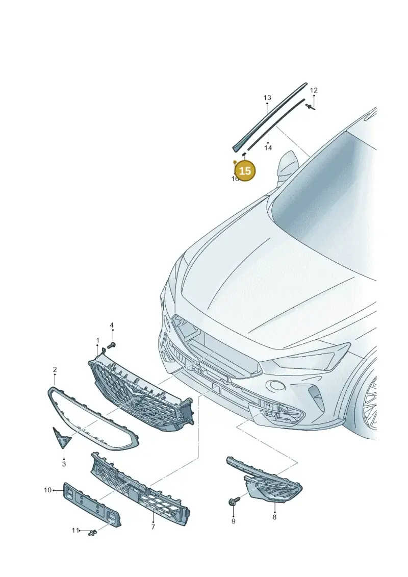 7P6853910A — SEAT Formentor TSI CUPRA (2020-) diagram 5ff853000, position 15