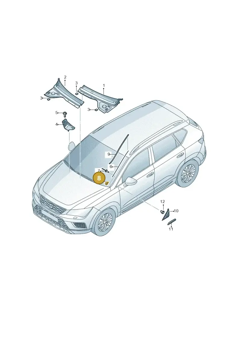 7P6853910A — SEAT Ateca Style (2016-) diagram 893853000, position 8