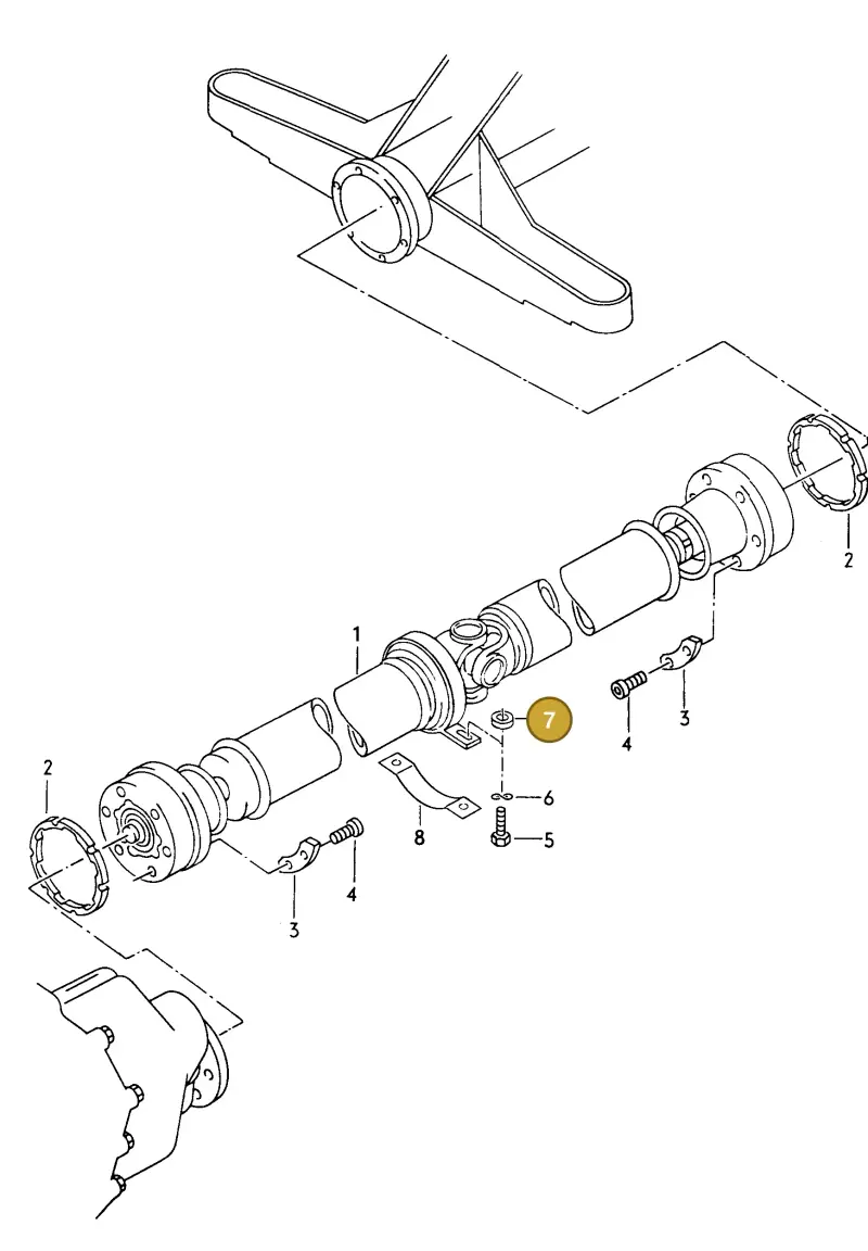857521143C — Volkswagen Quantum syncro (1985-1988) diagram 051078050, position 7