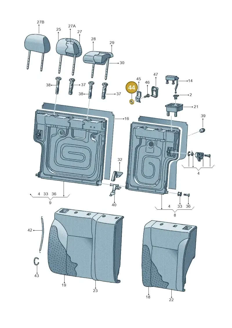 857521143C — SEAT Ibiza (2015-) diagram 254885700, position 44