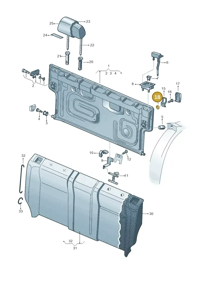 857521143C — Volkswagen Polo (2008-2009) diagram 461885600, position 18