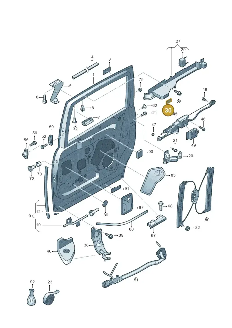 867955499 — SEAT Alhambra Stylance (2015-2022) diagram 689843000, position 30