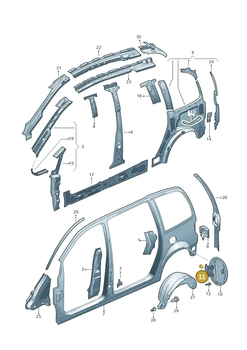 893877665A — SEAT ALHAMBRA (1996-2000) diagram 162809500, position 11