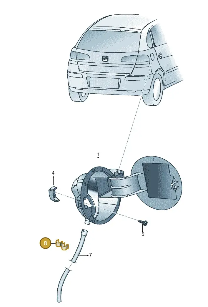 8A0201687 — SEAT IBIZA                  06> (2005-) diagram 254809500, position 8