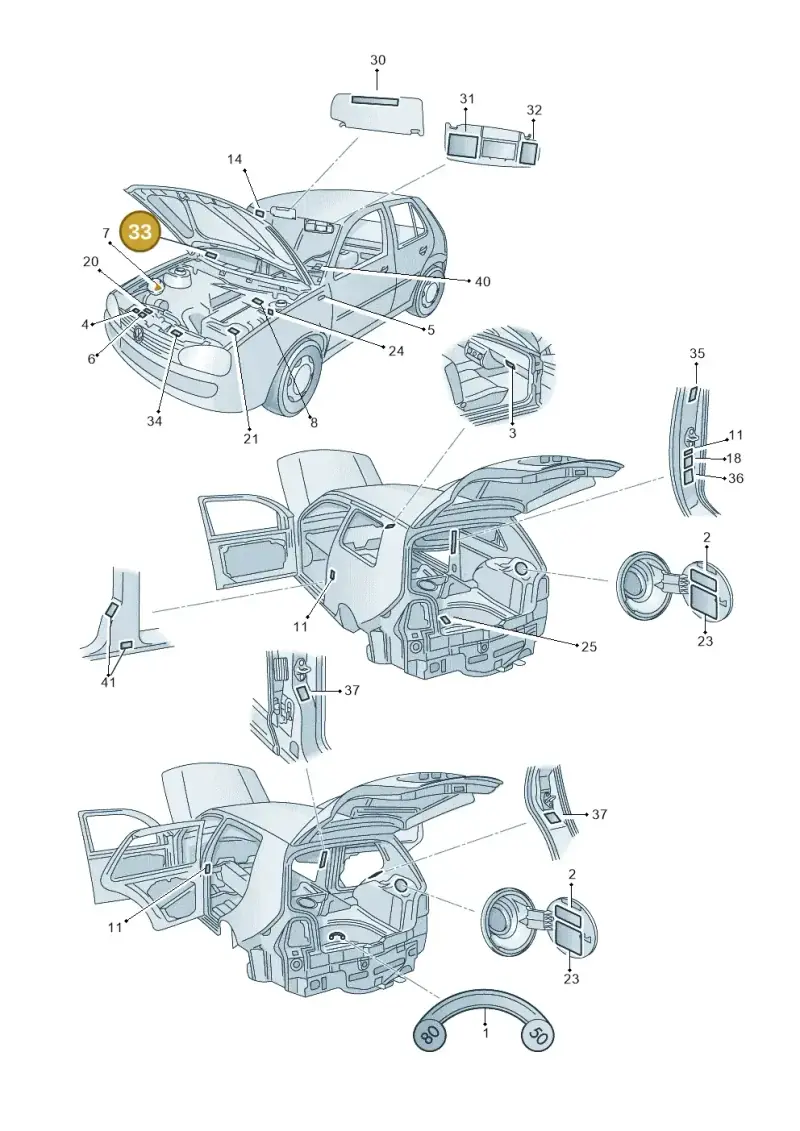 8D0000289 — SEAT Ibiza Reference (2011-2012) diagram 203010000, position 33