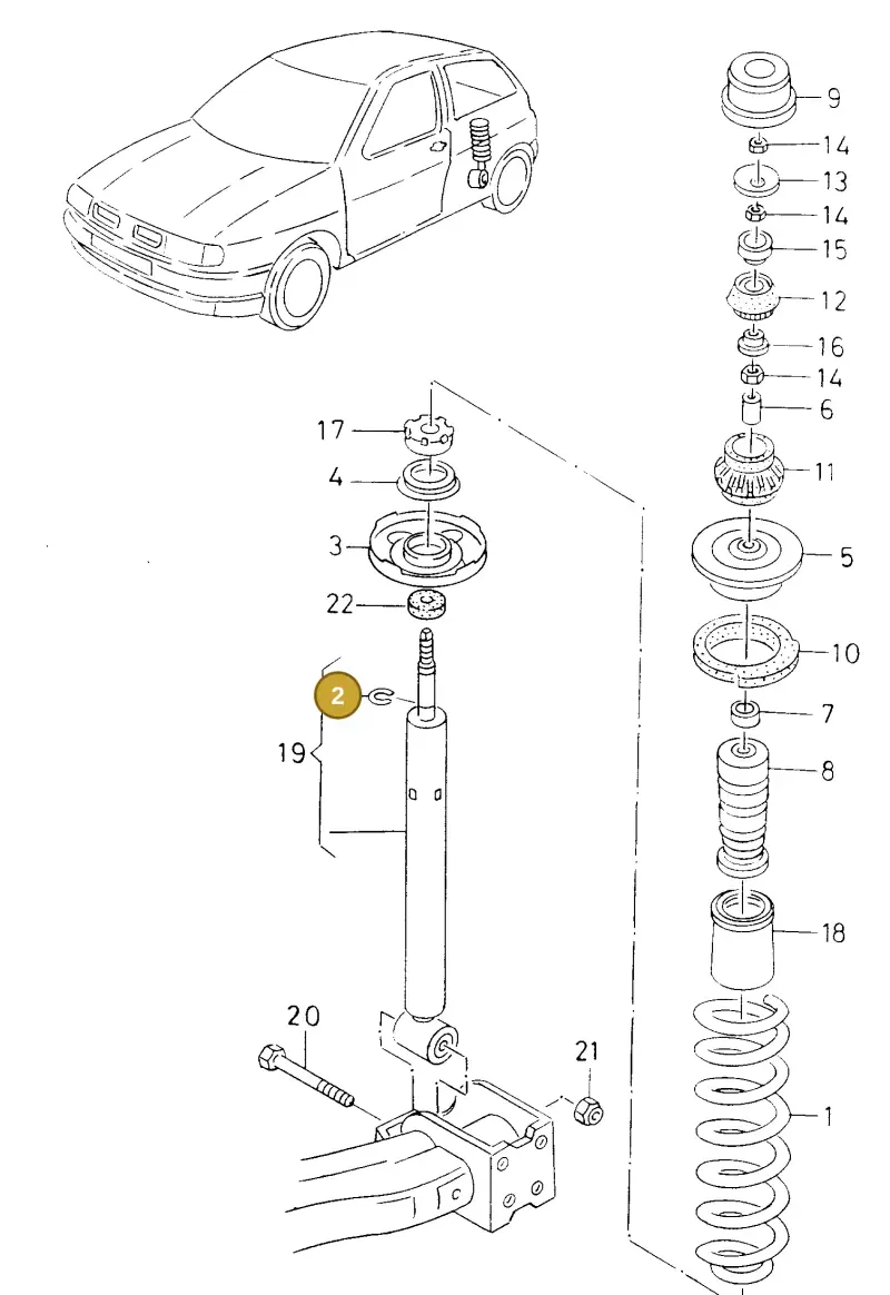8D0512097 — SEAT IBIZA/CORDOBA/VARIO (1996-1999) diagram 138511100, position 2