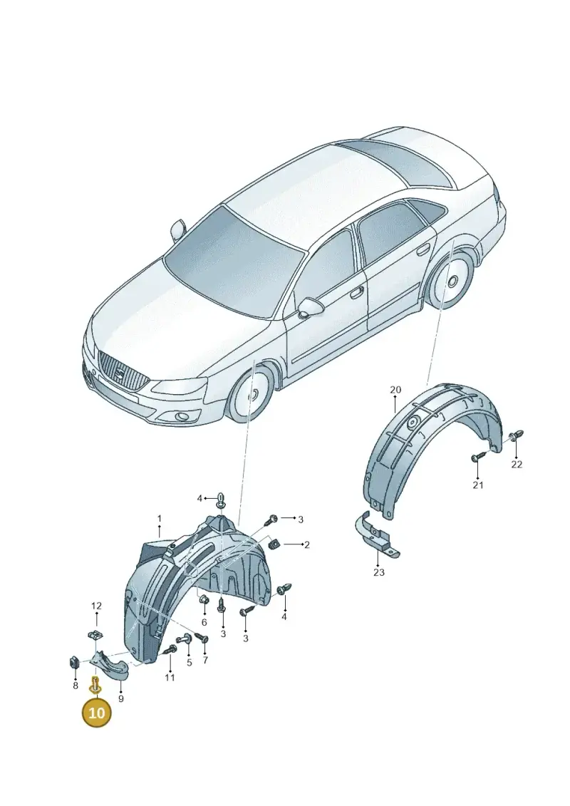 8D0805121 — SEAT Exeo ST Reference (2008-2011) diagram 664821500, position 10