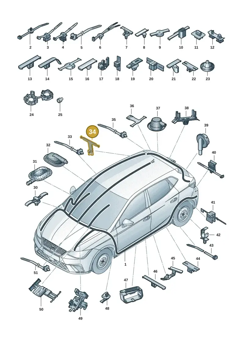8D0971848AJ — SEAT Arona FR (2017-) diagram 835971081, position 34