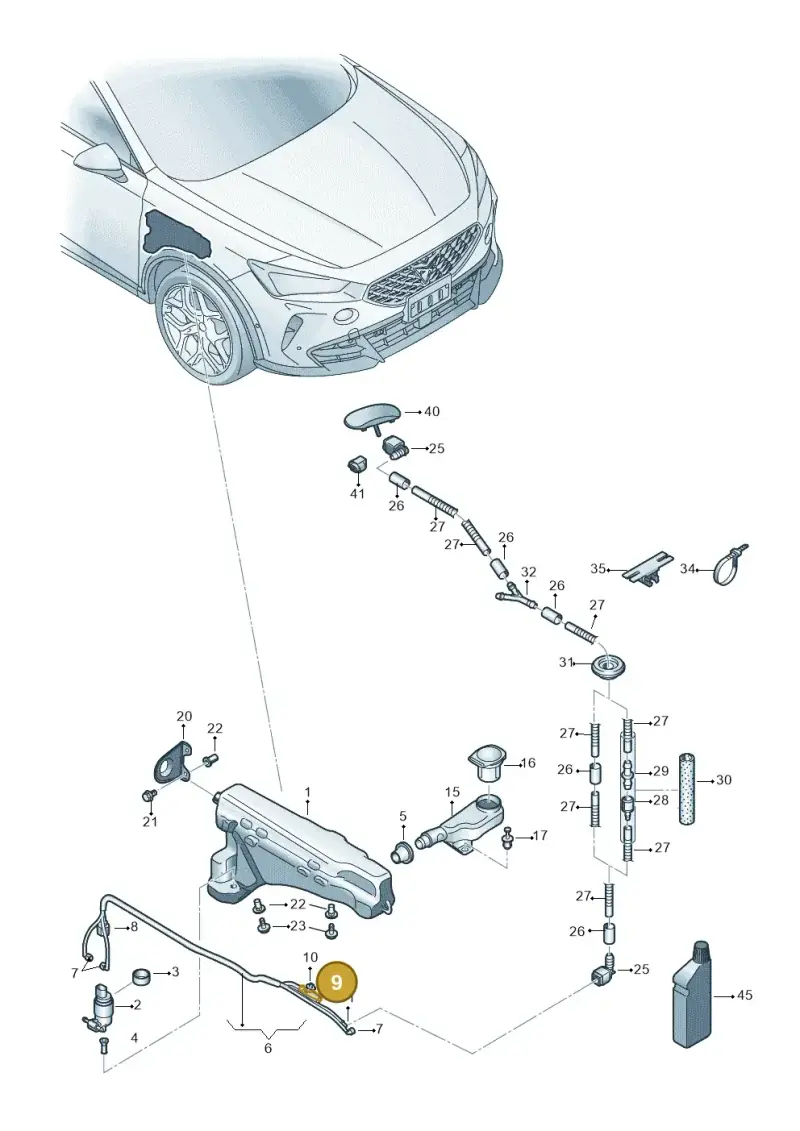 8D0973822 — SEAT Formentor TSI CUPRA (2020-) diagram 5ff955015, position 9