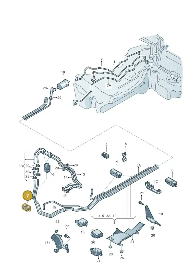8E0201190S — SEAT Exeo ST Reference (2008-2011) diagram 249201450, position 7