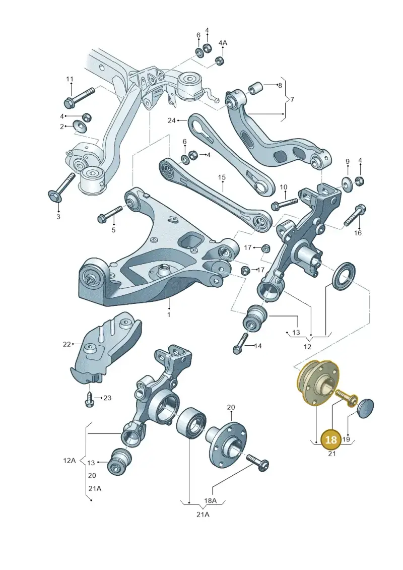 8E0407643B — SEAT Exeo ST Reference (2008-2011) diagram 249505050, position 18