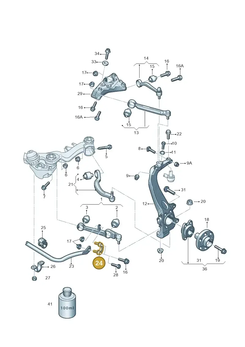 8E0411317 — SEAT Exeo ST Reference (2008-2011) diagram 233407000, position 24