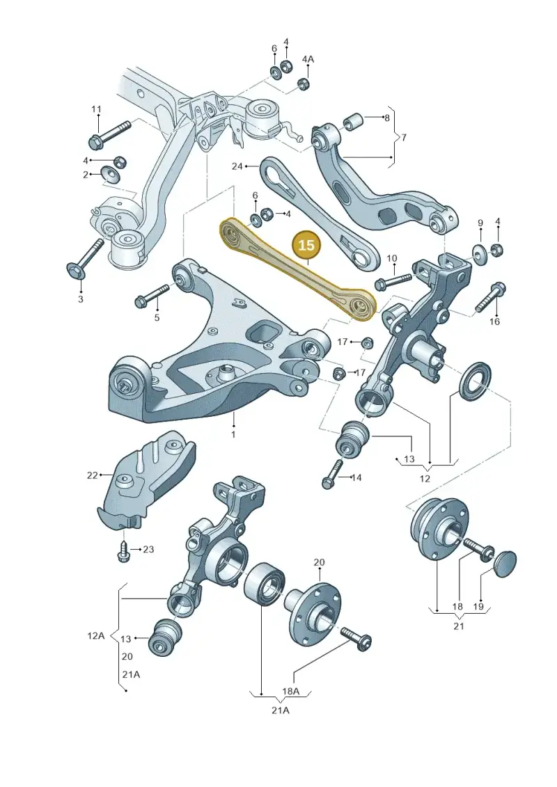 8E0501529P — SEAT Exeo ST Reference (2008-2011) diagram 249505050, position 15