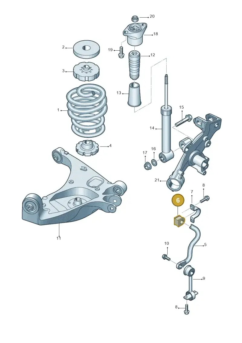 8E0511327A — SEAT Exeo ST Reference (2008-2011) diagram 249511000, position 6