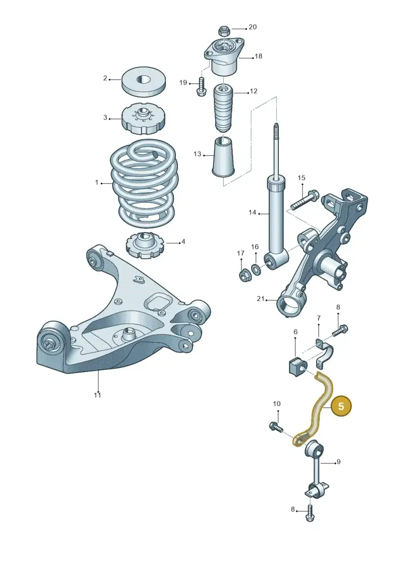 8E0511409AQ — SEAT Exeo ST Reference (2008-2011) diagram 249511000, position 5