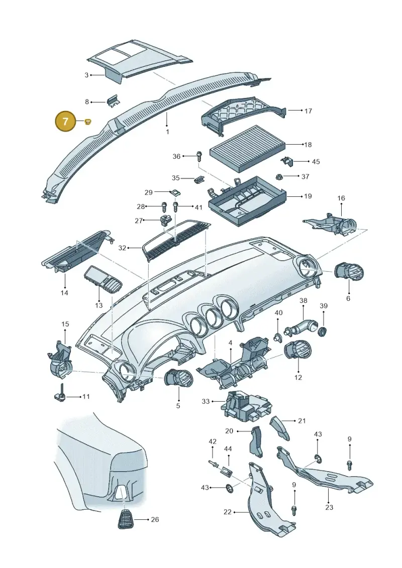 8E0819425 — SEAT Exeo ST Reference (2008-2011) diagram 664819350, position 7