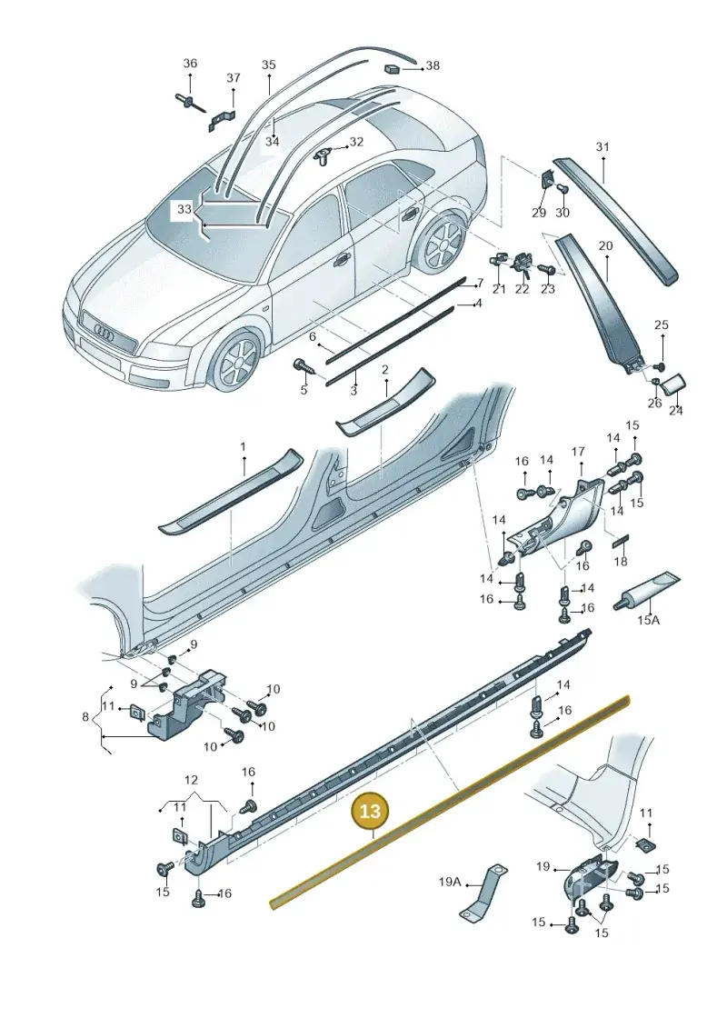 8E0853986B7DL — SEAT Exeo ST Reference (2008-2011) diagram 249853100, position 13