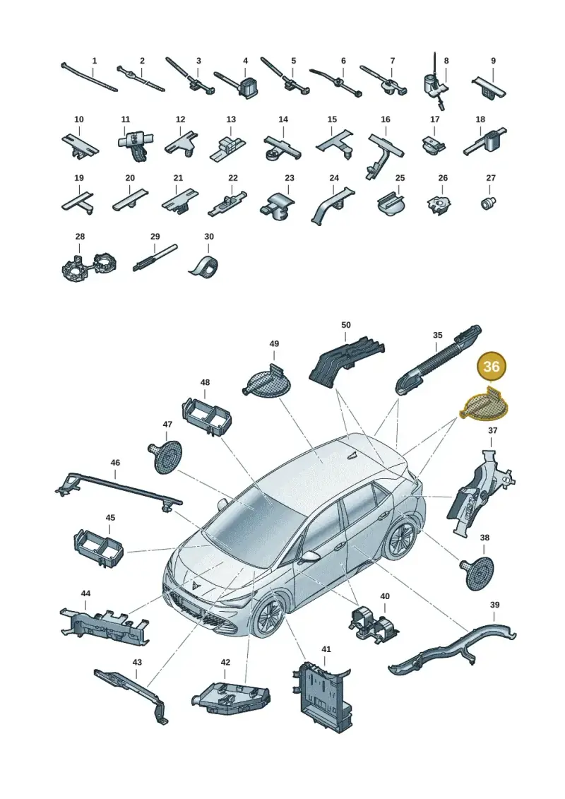 8E0971841F — SEAT EBoost CUPRA (2021-) diagram 10s971082, position 36