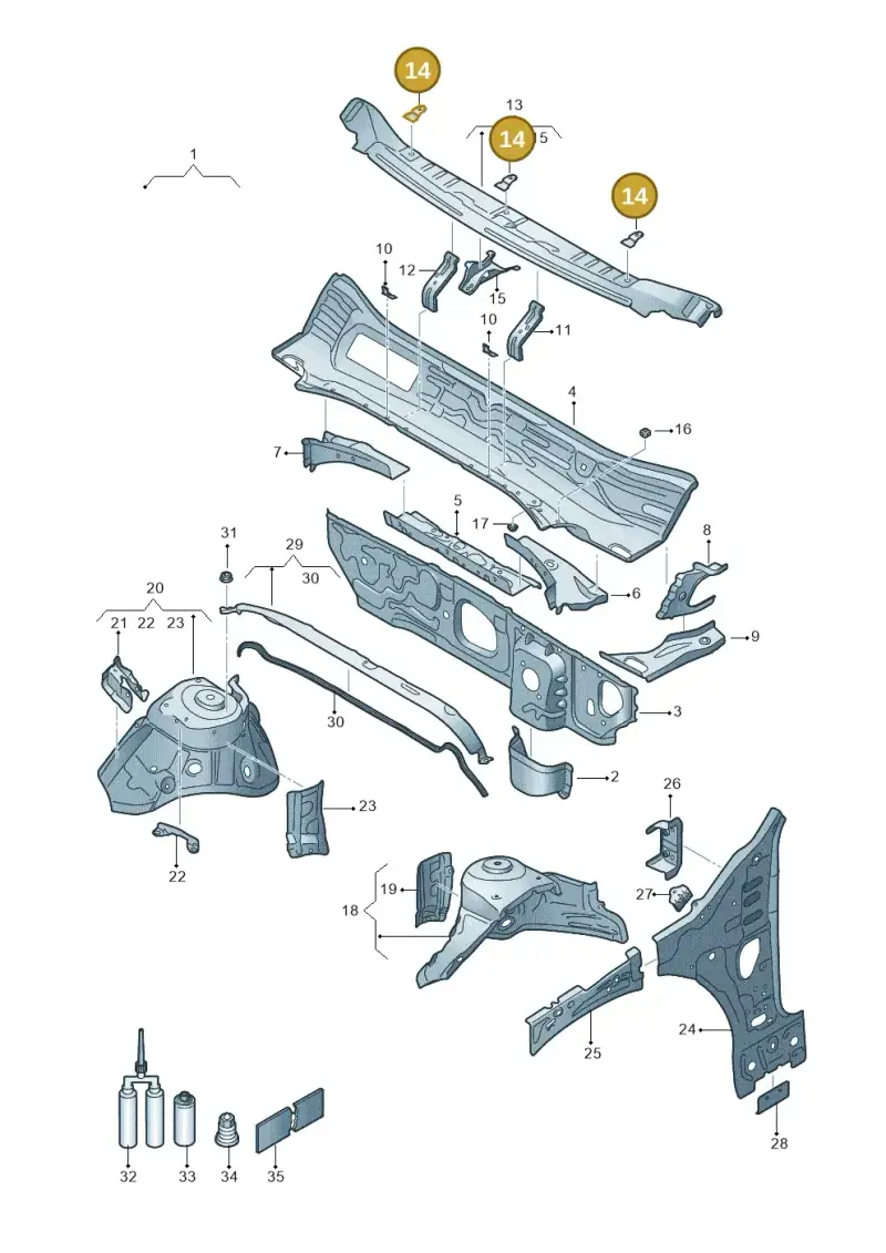 8K0805217 — SEAT Formentor TSI CUPRA (2020-) diagram 5fn805050, position 14
