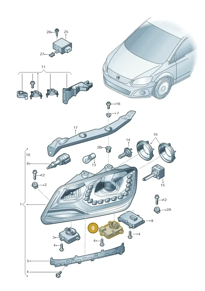 8K0941597E — SEAT Alhambra Stylance (2015-2022) diagram 878941200, position 9
