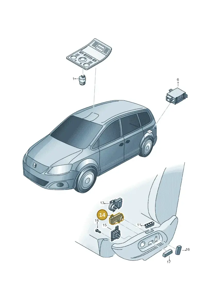 8K0959748B — SEAT Alhambra Stylance (2015-2022) diagram 705959050, position 14