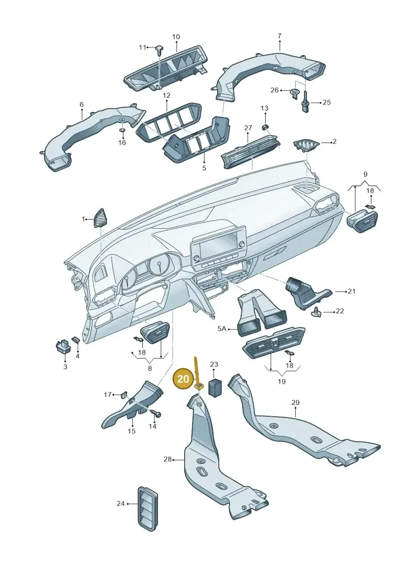 8P4971843 — SEAT Formentor TSI CUPRA (2020-) diagram 5fn819030, position 20