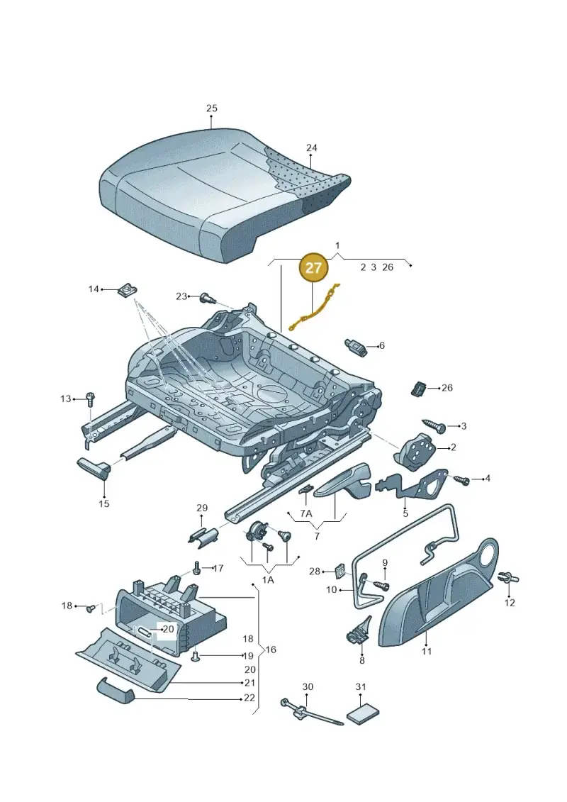 8T0898022A — SEAT Leon ST Stylance (2016-2020) diagram 830881000, position 27