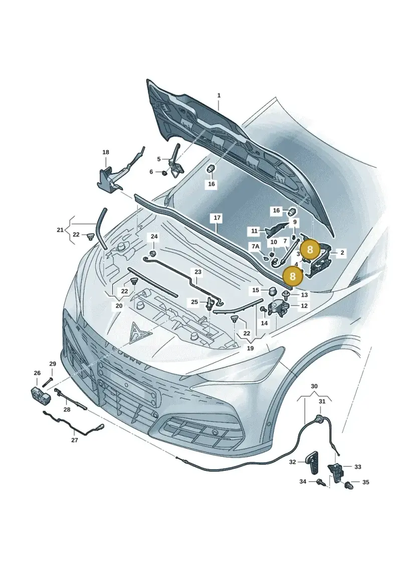 8V0823739 — SEAT Tavascan Cupra (2023-) diagram 20h823000, position 8