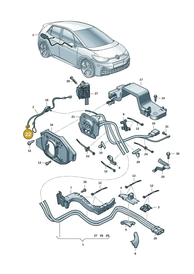 8W0972416 — SEAT EBoost CUPRA (2021-) diagram 10a970005, position 22