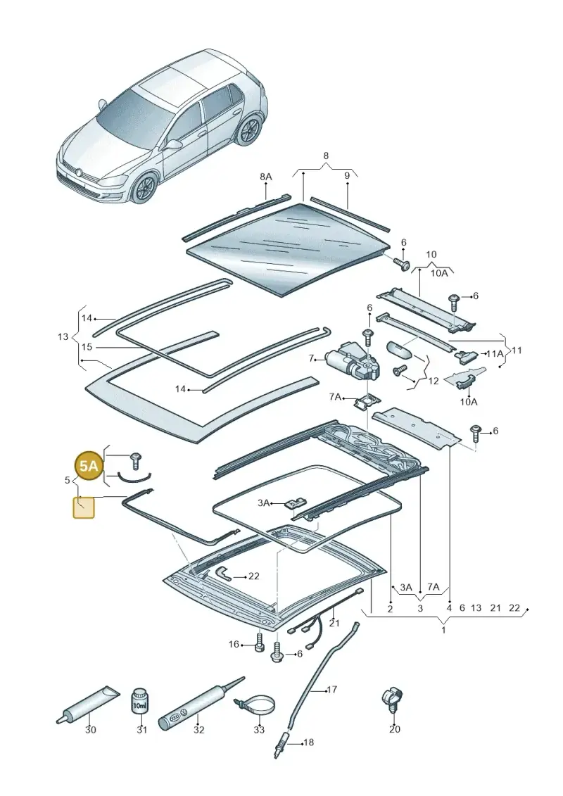 8X0898955A — SEAT Leon ST Stylance (2016-2020) diagram 746877000, position 5A
