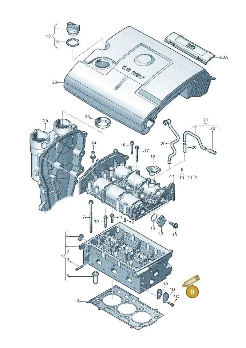 AMV18800102 — SEAT Ibiza Reference (2012-2012) diagram 253103320, position 8