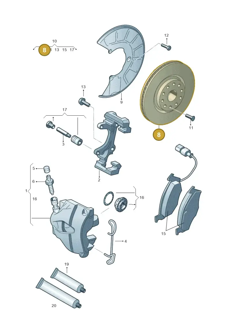 JZW615301H — SEAT Altea XL Reference (2010-2013) diagram 412615250, position 8