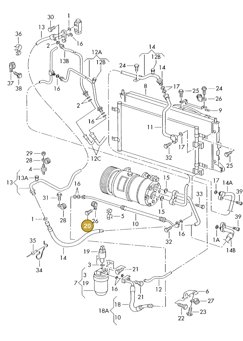 N01022012 — SEAT ALHAMBRA (1996-2000) diagram 192820210, position 20