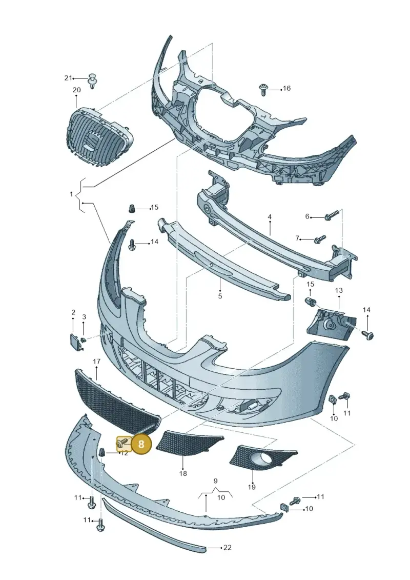 N01396626 — SEAT Altea XL Reference (2013-2013) diagram 418807000, position 8