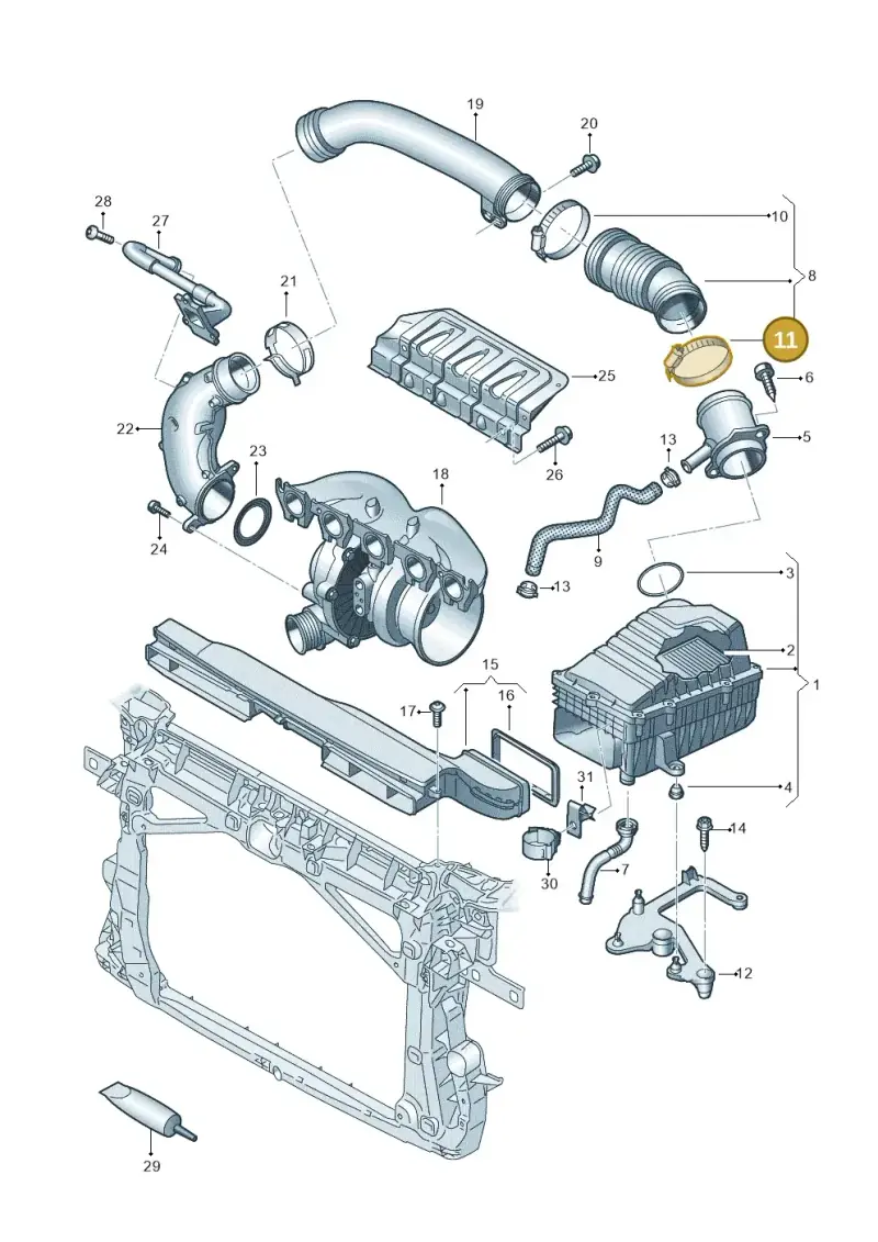 N0245133 — SEAT Formentor TSI CUPRA (2020-) diagram 898133300, position 11