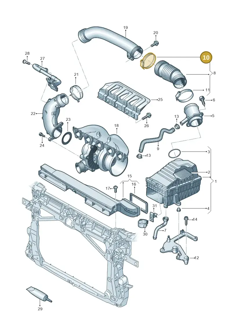 N0245184 — SEAT Formentor TSI CUPRA (2020-) diagram 898133300, position 10